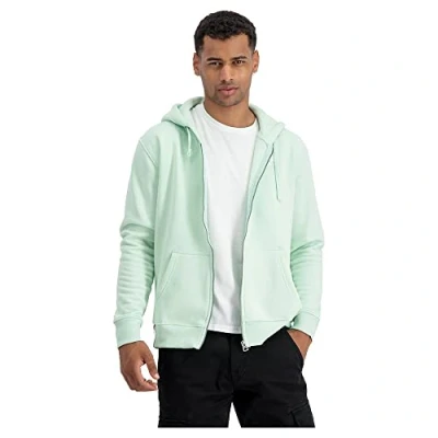 Abbildung von Alpha Industries Basic Hoody Sweatjacke, Herren, Größe: XL, Mint