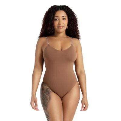 Abbildung von Capezio Camisole Leotard with Clear Transition Straps, Skintone 60, X Small