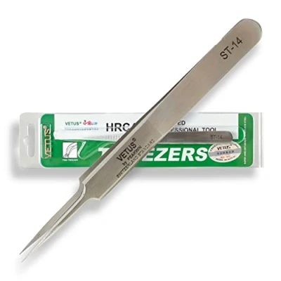 Abbildung von P Beauty Cosmetic Accessories VETUS Wimpern Pinzette für die Wimpernverlängerung ST 14 Ideal geeignet Einzelwimpern &amp; Volumentechnik Inklusive Schutzkappe