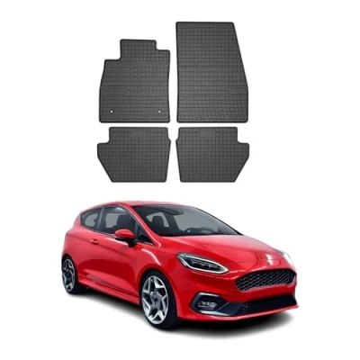 Abbildung von OMAC Gummi Fußmatten kompatibel mit Ford Fiesta MK 2017 2024 Automatten Schwarz 4tlg