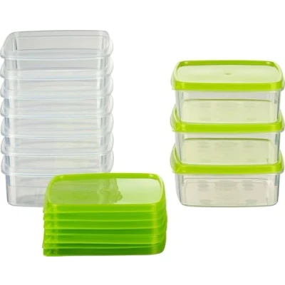 Abbildung von MiraHome Vorratsdosen Set 10x0,3L quadratisch grün Perfekt zur Aufbewahrung &amp; Organisation für Lebensmittel mit Deckel Luftdicht Gefrierdosen Mealprep Küche Austrian Quality
