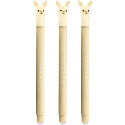 Abbildung von EBERHARD FABER 599015 Tintenroller radierbar Lama, 3 Animal Erase it Stifte, Gelschreiber blau 0,7 mm