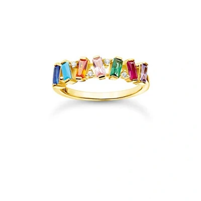 Abbildung von THOMAS SABO Fingerring farbige Steine, TR2346 488 7 52,54,56,58,60, mit Glas Keramik Stein, Korund, Zirkonia (synth)