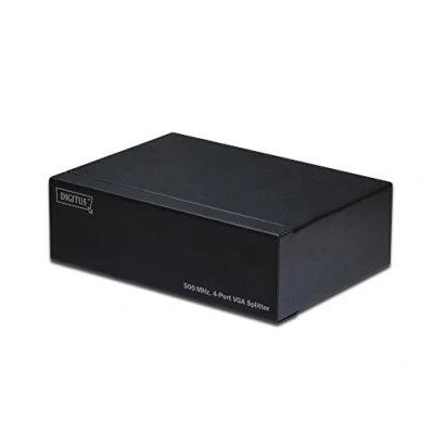 Abbildung von DIGITUS Professional VGA Video Splitter / Verteiler, 1 Eingang 4 Ausgänge, 500 MHz, Auflösung bis 2048x1536 Pixel, kaskadierbar, inkl. Netzteil