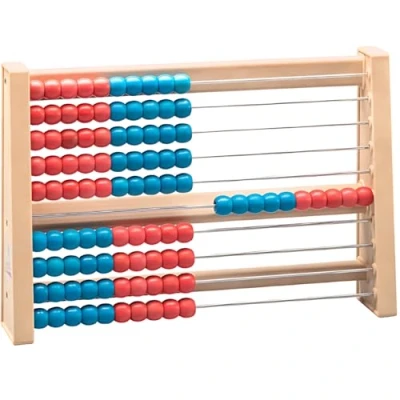 Abbildung von Wissner® aktiv lernen Lernspielzeug Rechenrahmen 100er Zahlenraum. rot / blau, RE Plastic®