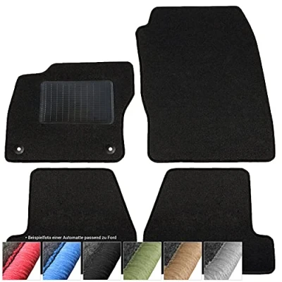 Abbildung von moto MOLTICO Fußmatten Auto Velours Autoteppiche Schwarz Automatten Set 4 teilig passend für Ford Puma ab 2019 (Schwarze Ziernähte)