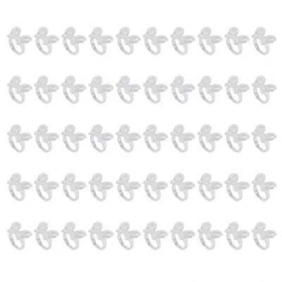Abbildung von 50 Stücke Nagellack Display, Polnischen Gel Nagel Diagramm Ring, blume Schmetterling Maniküre Tipp für Nail art Farbdisplay Werkzeug(Clear Butterfly)
