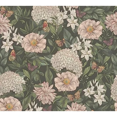 Abbildung von living walls Vliestapete &quot;Drawn Into Nature florale Tapete Mustertapete Pflanzen Natur&quot;, matt, Blätter für Schlafzimmer Küche Wohnzimmer Floral Design