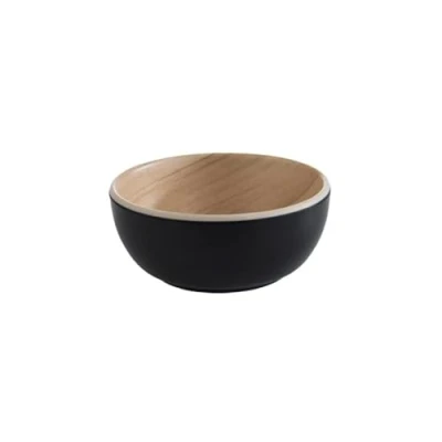 Abbildung von APS 84931 Schale FRIDA, Ø 8,5 cm, Höhe 3,5 Melamin, schwarz/Holzoptik