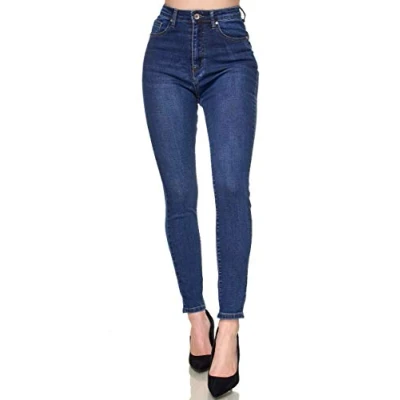 Abbildung von Elara Super High Waist Damen Hose Chunkyrayan EL12D1 Dunkelblau 36 (S)