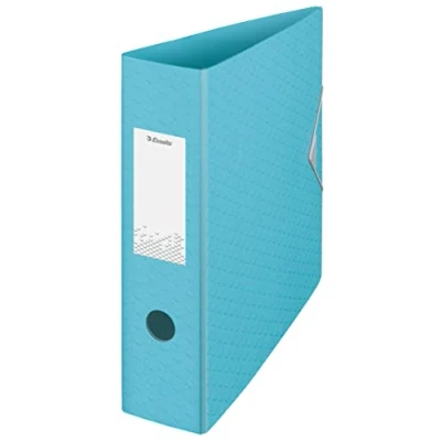Abbildung von Esselte A4 Ordner, 500 Blatt Kapazität, 82 mm Rückenbreite, leichtgewichtiger Ordner für Zuhause/Büro, zur Schreibtischorganisation, Colour&#039;Breeze Serie, Blau, 626217