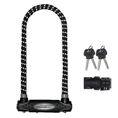 Abbildung von MASTER LOCK Bügelschloss [Schlüsselschloss] [mit Halterung] [Zertifiziertes Fahrrad Schloss Secure Gold Zertifikat] [XL] [Reflektierend] 8195EURDPROLWREF Ideal für Fahrräder