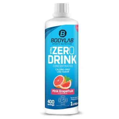 Abbildung von Bodylab24 Vital Zero Drink Concentrated Pink Grapefruit 1000ml, Getränkekonzentrat zuckerfrei, Sirup, mit Vitaminen und L Carnitin, Sportgetränk wenig Kalorien