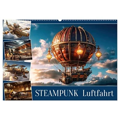 Abbildung von Steampunk Luftfahrt (Wandkalender 2025 DIN A2 quer), CALVENDO Monatskalender