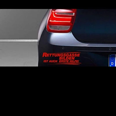 Abbildung von myrockshirt Rettungsgasse bilden ist auch erste Hilfe Typ S 20 cm breite Aufkleber,Sticker,Autoaufkleber,Heckscheibe,Lack,Auto,Feue