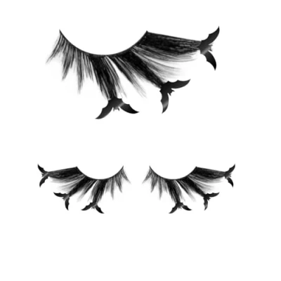Abbildung von FIESTAS GUIRCA Fledermaus Wimpern für Frauen Make up und Kostümzubehör Halloween Partys Kunstwimpern Gothic Schwarz