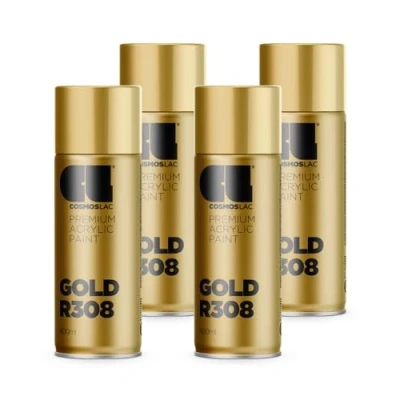 Abbildung von COSMOS LAC Sprühlack Sprühdose 400ml Sprühfarbe für den DIY Bereich, geeignet alle Oberflächen Lackspray 4, Gold