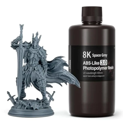 Abbildung von ELEGOO Upgraded 8K ABS Like 3.0 Resin Space Grau 1000g, Hohe Zähigkeit, Schnellhärtendes 405nm LCD UV Härtungsharz für 8K/12K/14K MSLA/DLP/LCD 3D Drucker