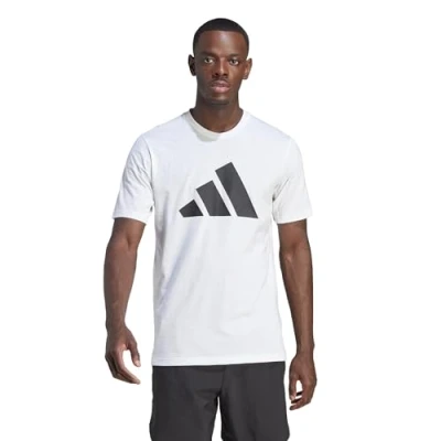 Abbildung von adidas Herren Train Essentials Feelready Logo Training Tee, White/Black, S