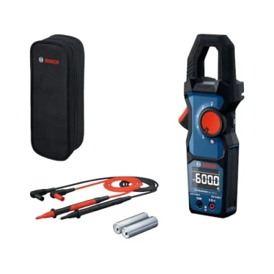 Abbildung von Bosch Professional Elektromessgerät GMC 600 15 (True RMS Zangenmessgerät, AC Strom bis A, Spannung V AC/DC, 2 x 1,5 LR06 (AA), Messstreifen MS 90, Tasche)