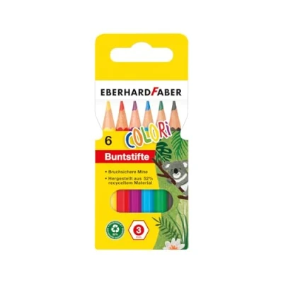 Abbildung von 10 x Eberhard Faber Buntstifte kurz VE=6 Farben