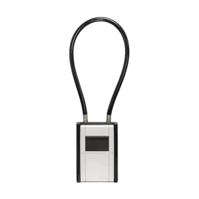 Abbildung von ABUS KeyGarage 797 FLEX Schlüsselkasten mit Zahlencode und Kabel zur flexiblen Befestigung zum Aufbewahren von Schlüsseln kleinen Wertgegenständen schwarz silber