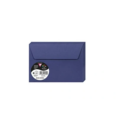 Abbildung von Clairefontaine 5646C Packung mit 20 Umschläge Pollen Format C6, 114 x 162mm, 120g, ideal für Einladungen und Korrespondenz, Königsblau, 1 Pack