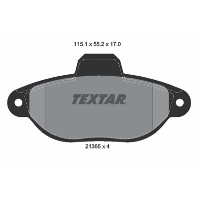 Abbildung von TEXTAR 2136502 Bremsbelagsatz nicht für Verschleißwarnanzeiger vorbereitet FIAT: Cinquecento, Cinquecento Kasten / Schrägheck