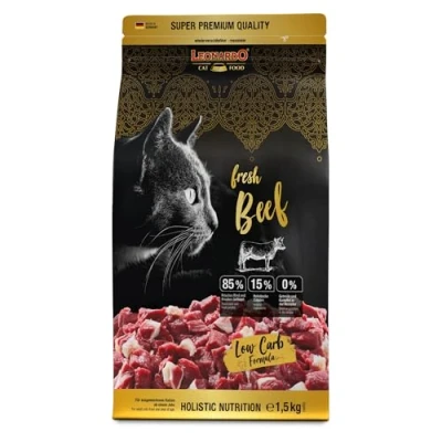 Abbildung von LEONARDO Fresh Beef &amp; Poultry [1,5kg] Katzenfutter Trockenfutter mit 85% Frischfleisch für Katzen Alleinfuttermittel ausgewachsene Aller Rassen ab 1 Jahr