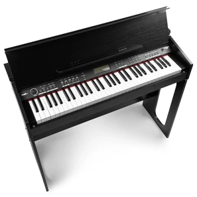 Abbildung von RhapsodyDP61 Digitales E Piano Keyboard mit 61 Tasten, Anschlagdynamik, Klavier Möbel Ständer, 300 Sounds und Rhythmen, 80 Demos, Effekt Akkorde, USB, MIDI, Sustain Anschluss