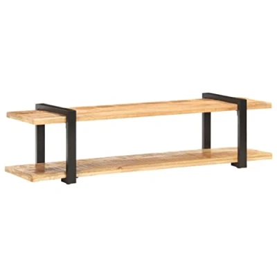Abbildung von vidaXL Raues Mangoholz Massiv TV Schrank Lowboard Möbel Tisch Board Sideboard Fernsehtisch Fernsehschrank HiFi Couchtisch 160x40x40cm