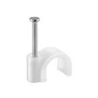 Abbildung von goobay 17084 Kabelschelle 100er Set / Kabelhalterung zur Kabel Befestigung bis zu 14mm Durchmesser Kabelklemme mit Nagel für Wand, Türrahmen, Ecken und Aufputz 100 Stück Weiß