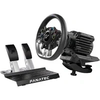Abbildung von FANATEC Offiziell Lizenziertes Gran Turismo DD Pro PlayStation Sim Racing Lenkrad, Basis und Pedale Lenkraddesign Polyphony Digital, 5 Nm FluxBarrier Direct Drive, Zwei Pedal Set für PC, PS5, PS4