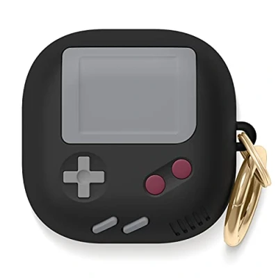 Abbildung von elago GB5 Case Kompatibel mit Samsung Galaxy Buds FE (2023), Buds2 Pro Hülle (2022) / Pro/Buds Live, Klassisches Handheld Game Console Design (Schwarz)