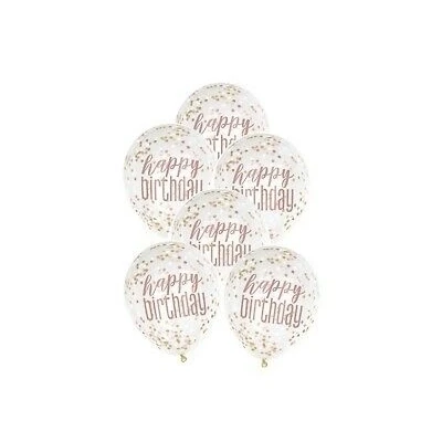 Abbildung von Konfetti Luftballons Rose Gold Glitz 30cm 6 Stück