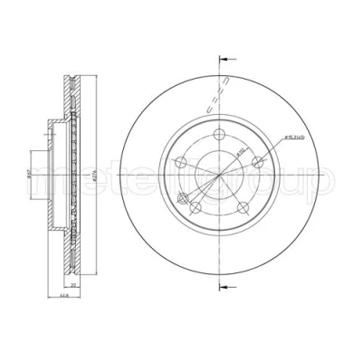 Abbildung von Bremsscheibe METELLI 23 0831C