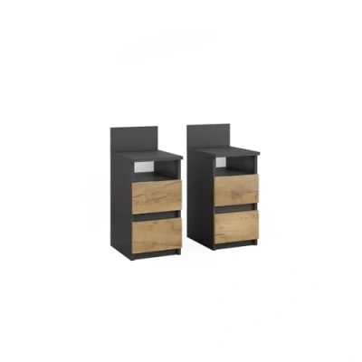 Abbildung von Vicco Nachttisch Monty, Anthrazit/Goldkraft Eiche, 25 x 59.1 cm 2er Set