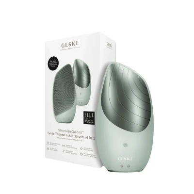 Abbildung von GESKE SmartAppGuided™ Sonic Thermo Facial Brush 6 in 1 Hautreinigung Reinigungsbürste mit Wärmefunktion Gesichtsmassagegerät elektrische Gesichtsbürste Gesichtsreinigungsgerät
