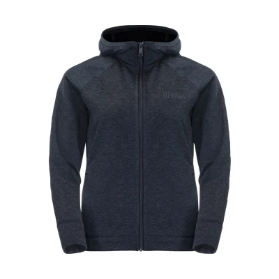 Abbildung von Jack Wolfskin Waldsee Hooded JKT W Sweatjacke, Damen, Größe: Large, Night blue