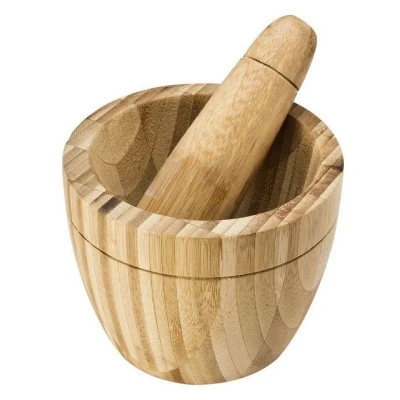 Abbildung von Spetebo Mörser Bambus mit Stößel 15 cm Gewürzmörser, (Set, 2 tlg., Stößel), Gewürzmörser aus Holz