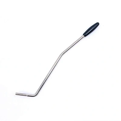 Abbildung von Alnicov 5 mm Tremolo Arm Gewinde für ST Squier E Gitarre, Chrom mit schwarzer Spitze