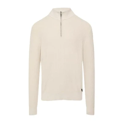 Abbildung von s.Oliver Strukturierter MIT Troyerkragen Strickpullover, Herren, Größe: XL, Wollweiß