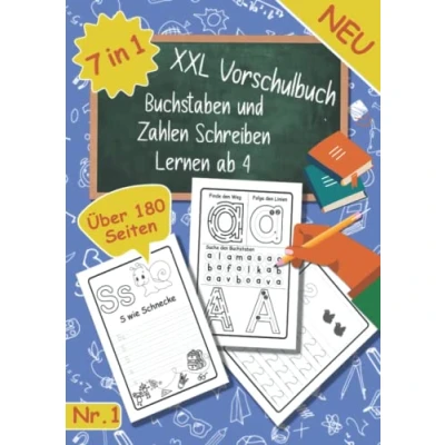 Abbildung von XXL Vorschulbuch: Schwungübungen, Buchstaben und Zahlen Schreiben lernen Ab 4 Jahren, Erste Üben Perfekt ... Kinder Jahren Spielend einfach