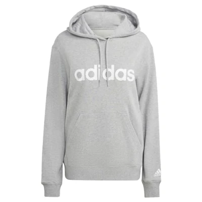 Abbildung von adidas Sportswear W LIN FT HD Sweatshirt, Damen, Größe: Medium, Medium grey heather/white
