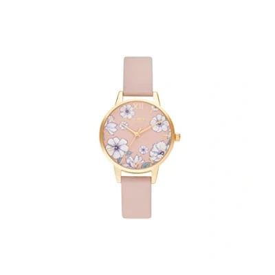 Abbildung von Olivia Burton Analog Quarzuhr für Damen mit Pinkes Veganes Lederarmband OB16AN04