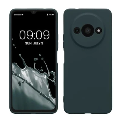 Abbildung von kwmobile Handyhülle kompatibel mit Xiaomi Redmi A3 Hülle Handy Case aus weichem Silikon in Dunkler Schiefer
