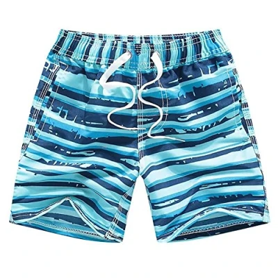 Abbildung von FedMois Jungen Badeshorts Schnelltrocknend Kinder Badehose Schwimmshorts, Himmelblau, 11 12 Jahre (Gr. 152/158)