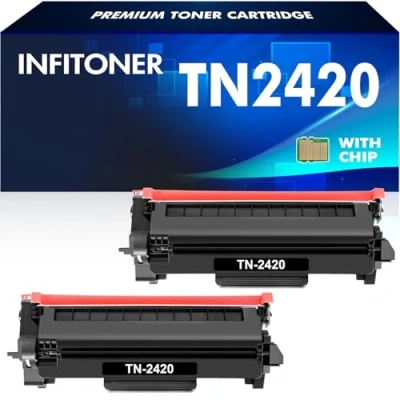 Abbildung von INFITONER TN2420 TN 2420 TN2410 2410 Toner für Brother MFC L2710DW HL L2350DW DCP L2530DW L2710DN L2310D L2750DW L2510D L2730DW L2375DW 2 Pack Schwarz