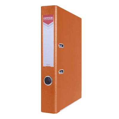 Abbildung von OFFICE PRODUCTS 21011121 07 Ordner A4/55 mm Orange Kunststoffbezug PP/Papier Schlitzordner, Büroordner, Aktenordner Metall Kantenschutz Metallgefasstes Griffloch Hebelmechanik Einsteckrückenschild