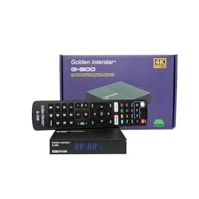 Abbildung von Golden Interstar G 300 4K UHD Android 11 TV Streaming Box, 5G Dual Band WiFi WLAN, Bluetooth Fernbedienung, Sprachsteuerung, USB 2.0 HDR10+, 2GB RAM &amp; 32GB Flash, IP OTT Receiver, 5.1